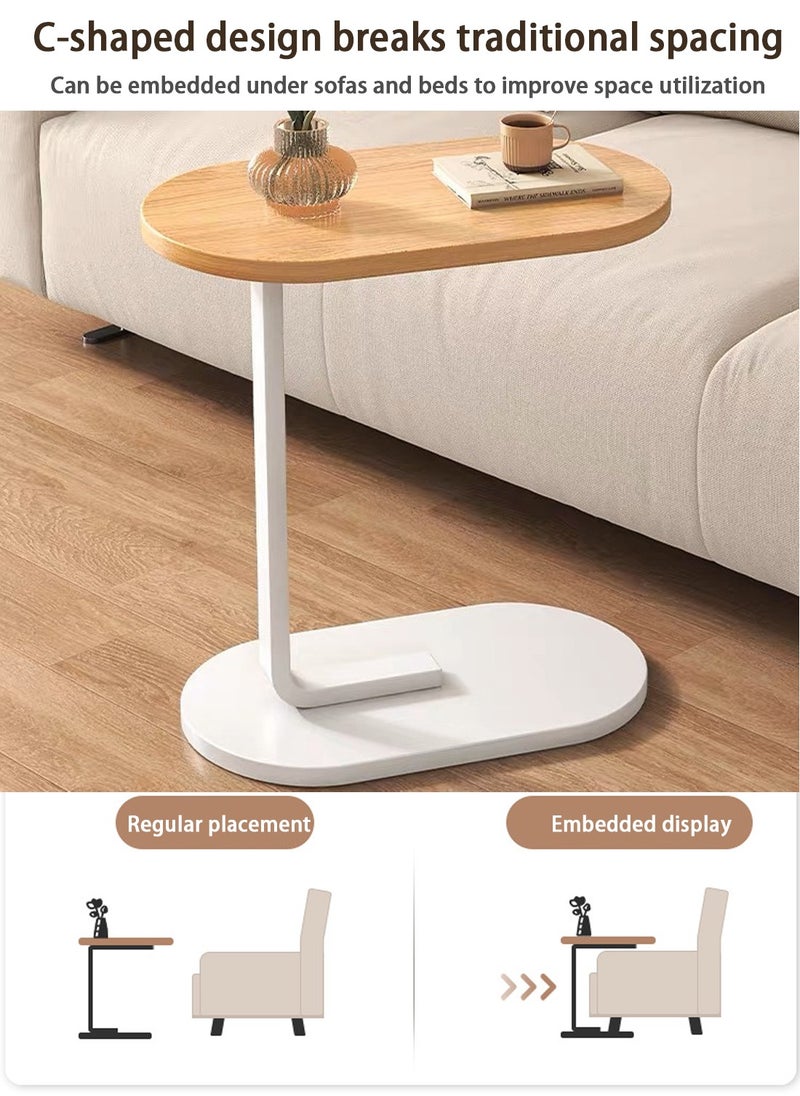 C-Shaped Coffee Table, Side Table, Sofa Coffee Table, Bedside Table, Suitable For Living Room, Bedroom, Guest Room, Simple Assembly 45*30*60cm (Oak+White) - pzsku/Z2DEEDDCF6A7E147D8F53Z/45/_/1724291209/ace7a32f-95e3-47df-8679-9874bd08e855