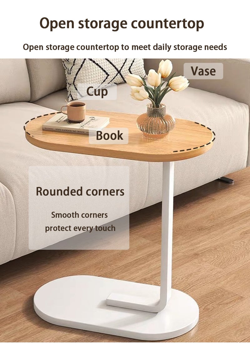 C-Shaped Coffee Table, Side Table, Sofa Coffee Table, Bedside Table, Suitable For Living Room, Bedroom, Guest Room, Simple Assembly 45*30*60cm (Oak+White) - pzsku/Z2DEEDDCF6A7E147D8F53Z/45/_/1724291239/5f8c041e-681e-45bb-b9e1-b2c82ded010a