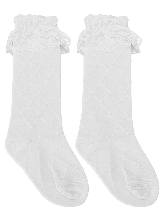 Fashion Calf Length Breathable Socks White - Image 2