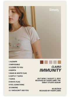 WANMLY Clairo Poster Immunity Music Album Cover Poster Canvas Poster Wall Art Decor Print Picture Paintings for Living Room Bedroom Decoration Unframe:12x18inch(30x45cm)