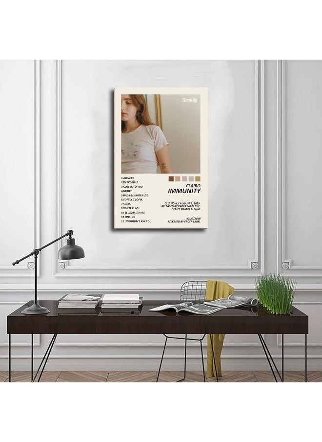 Home Trove - WANMLY Clairo Poster Immunity Music Album Cover Poster Canvas Poster Wall Art Decor Print Picture Paintings for Living Room Bedroom Decoration Unframe:12x18inch(30x45cm) - Image 1