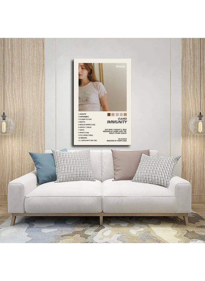 Home Trove - WANMLY Clairo Poster Immunity Music Album Cover Poster Canvas Poster Wall Art Decor Print Picture Paintings for Living Room Bedroom Decoration Unframe:12x18inch(30x45cm) - Image 1