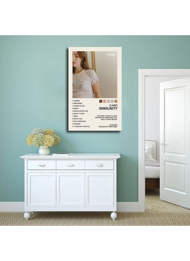 Home Trove - WANMLY Clairo Poster Immunity Music Album Cover Poster Canvas Poster Wall Art Decor Print Picture Paintings for Living Room Bedroom Decoration Unframe:12x18inch(30x45cm) - Image 1