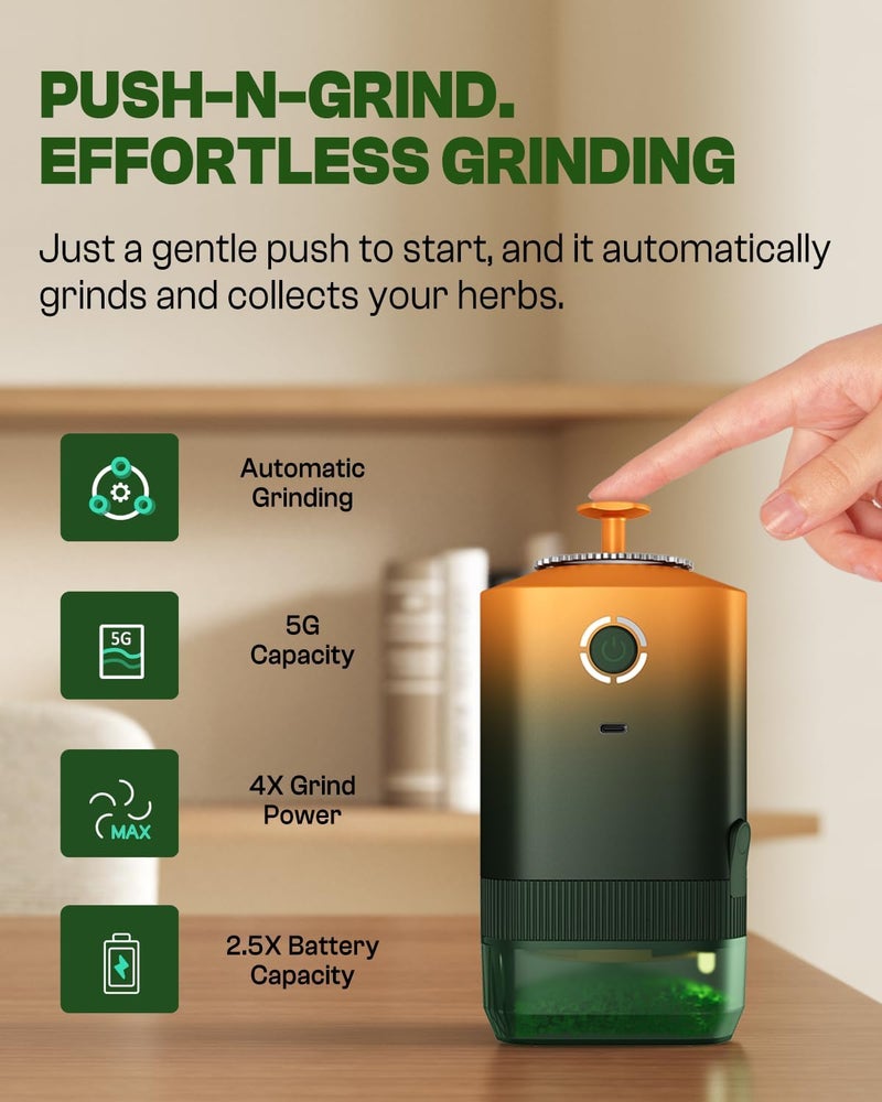 KACTUSKUTTER K5 Electric Kitchen Grinder Battery Powered Automatic Portable Spice Mill For Grinding - Holds up to 5 Gram - Image 2