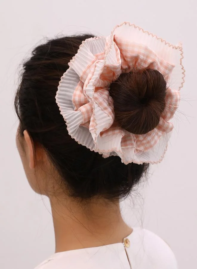 تايك تو Plaid Pattern Hair Scrunchie