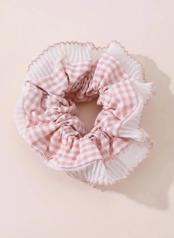 Take Two  Plaid Pattern Hair Scrunchie for Women | Best Price UAE