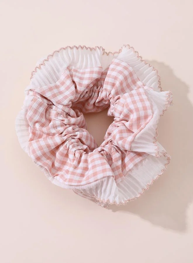 تايك تو Plaid Pattern Hair Scrunchie