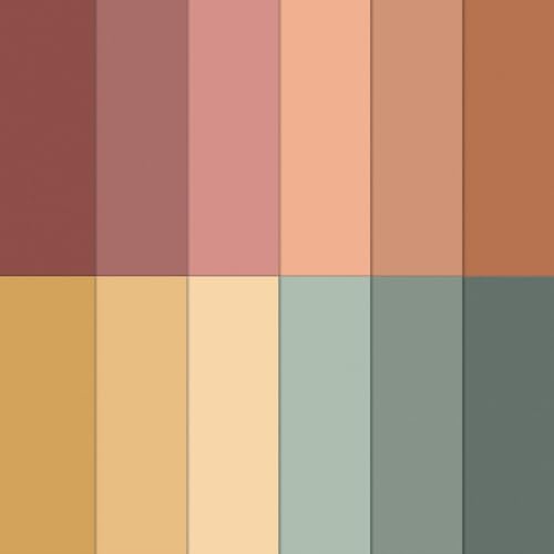 Whaline 12Pcs Boho Solid Colors Cotton Fabric Bundles Boho Fat Quarters Quilting Patchwork Squares Sewing Fabrics for Fall DIY Handmade Craft Home Party Decor, 18 x 22 Inch - Image 1