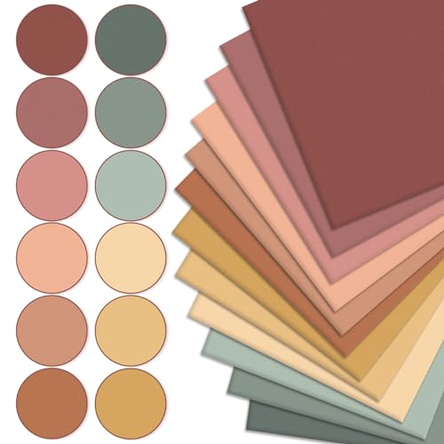 Whaline 12Pcs Boho Solid Colors Cotton Fabric Bundles Boho Fat Quarters Quilting Patchwork Squares Sewing Fabrics for Fall DIY Handmade Craft Home Party Decor, 18 x 22 Inch - Image 3