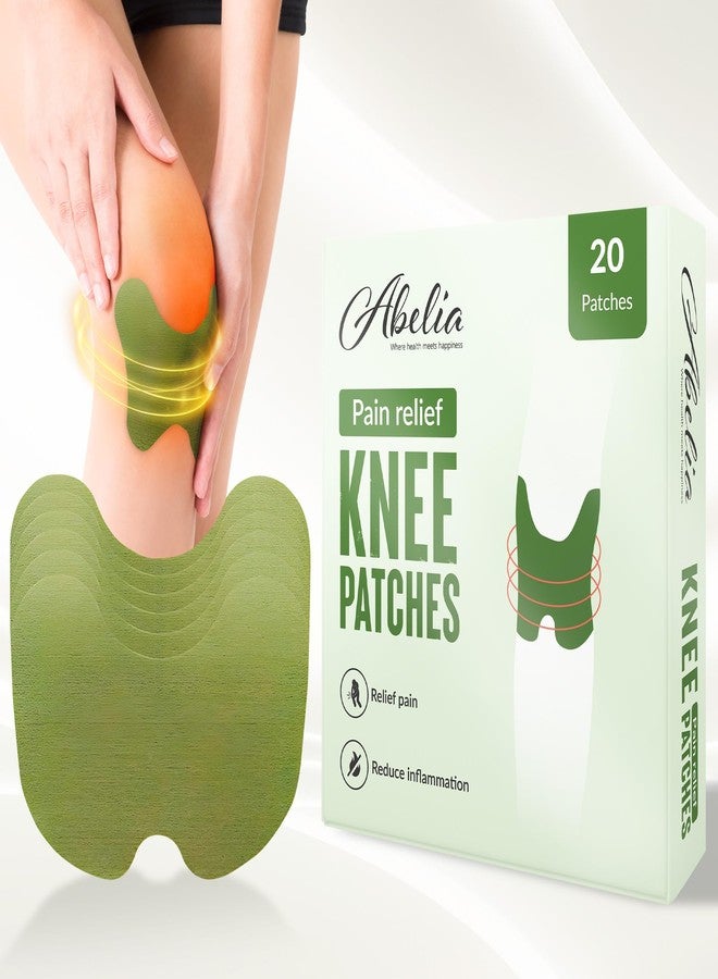 Abelia Herbal Knee Pain Relief Patches Arthritis Inflammation Patch Sticker | Instant Relief from Knee Pain | Joint Knee Pain Relief Products Natural Wormwood Extract Patch for Knee (20 Pieces) - Image 1
