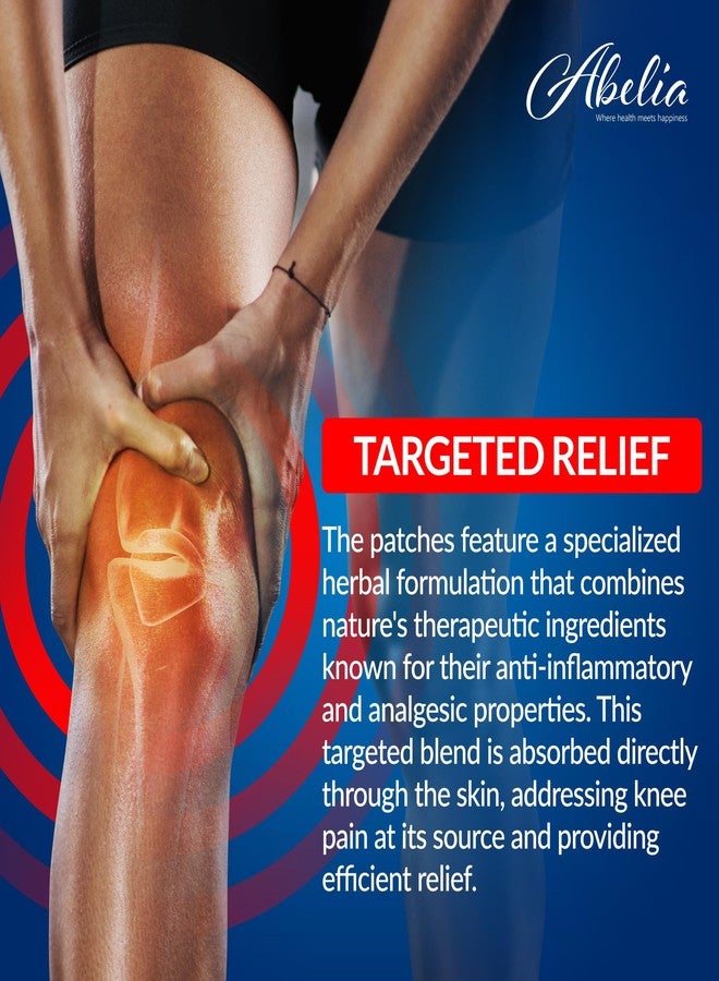 Abelia Herbal Knee Pain Relief Patches Arthritis Inflammation Patch Sticker | Instant Relief from Knee Pain | Joint Knee Pain Relief Products Natural Wormwood Extract Patch for Knee (20 Pieces) - Image 4