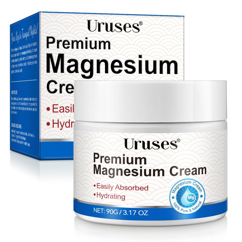 Uruses Magnesium Cream, Body Lotion, High-Concentration Zechstein Magnesium for Muscle & Joint Support, Easy Absortion, 3.17G - Image 1