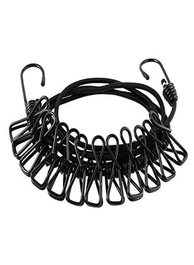 MYSELF Clothes Line with Clips || Lightweight Outdoor Washing Line Elastic || Outdoor Trekking Traveling || Hanger Elastic Rope || Rope Line String(Multicolor) - Image 1
