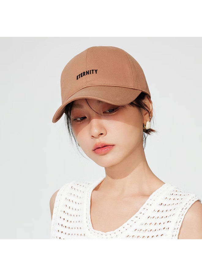 Fancet Women's Baseball Cap Melard Soft Top Hat Simple All-match Duck Tongue Cap Large Head Cirference Couple Style Sports Cap Desert Color - Image 1