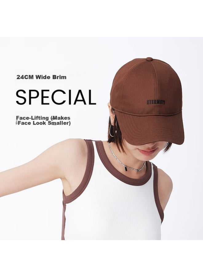 Fancet Women's Baseball Cap Melard Soft Top Hat Simple All-match Duck Tongue Cap Large Head Cirference Couple Style Sports Cap Desert Color - Image 3