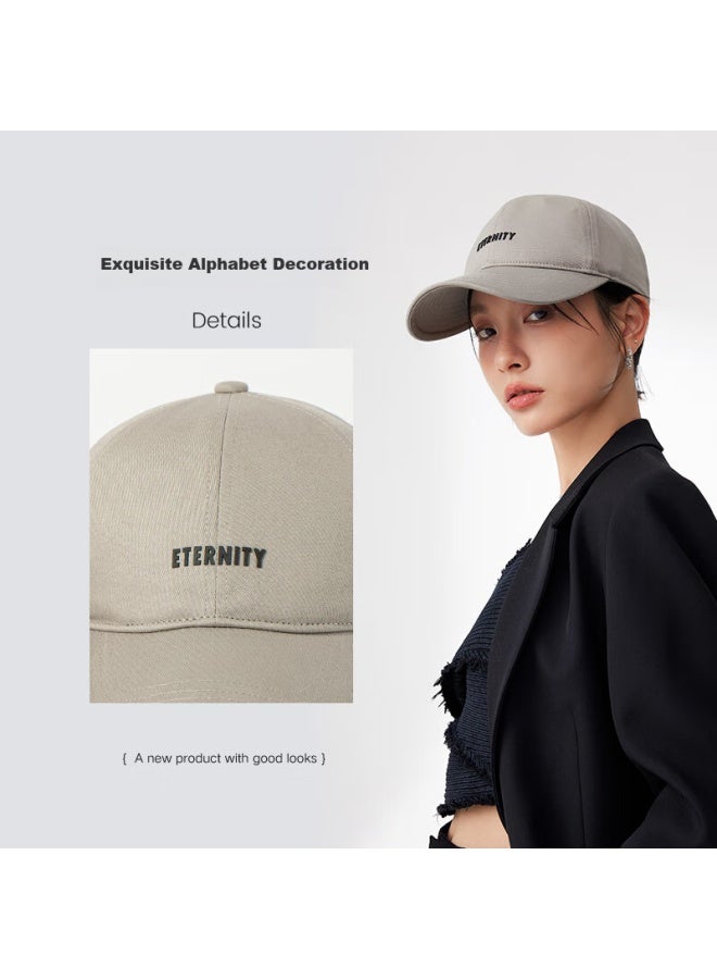 Fancet Women's Baseball Cap Melard Soft Top Hat Simple All-match Duck Tongue Cap Large Head Cirference Couple Style Sports Cap Desert Color - Image 2