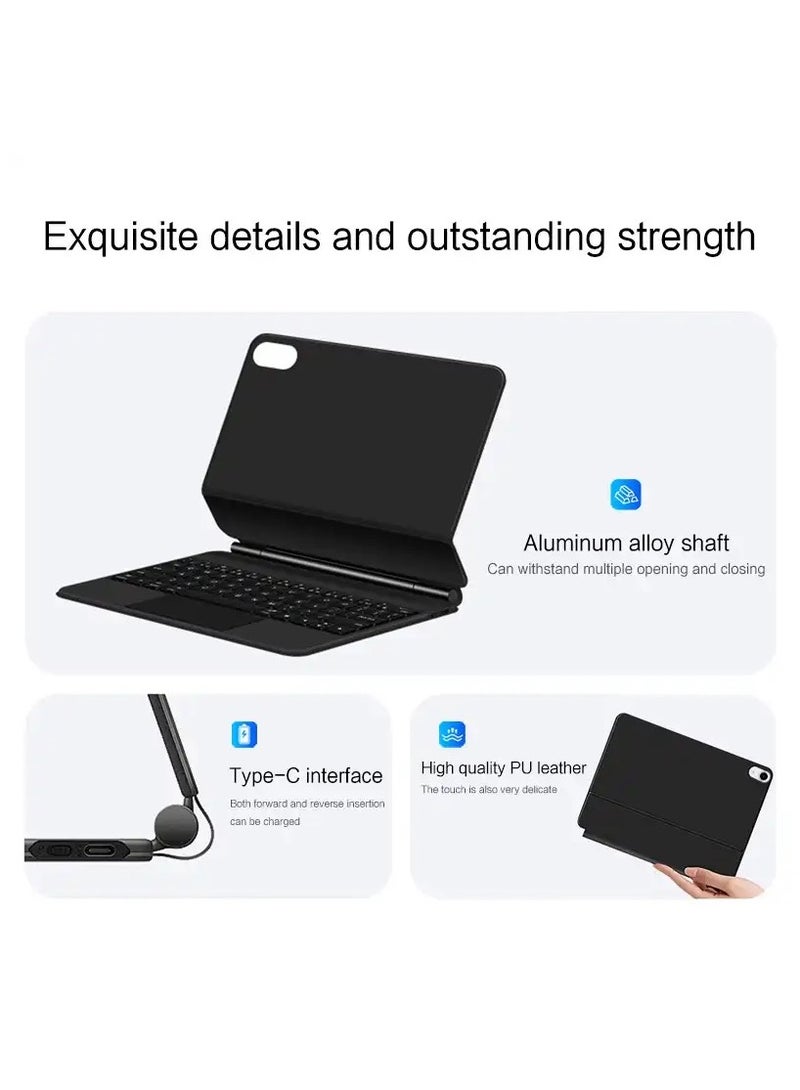 Magic Wireless Keyboard for iPad 10  11 2022  2025 10.9 (10th  11th Generation) Arabic + English Black - Image 5