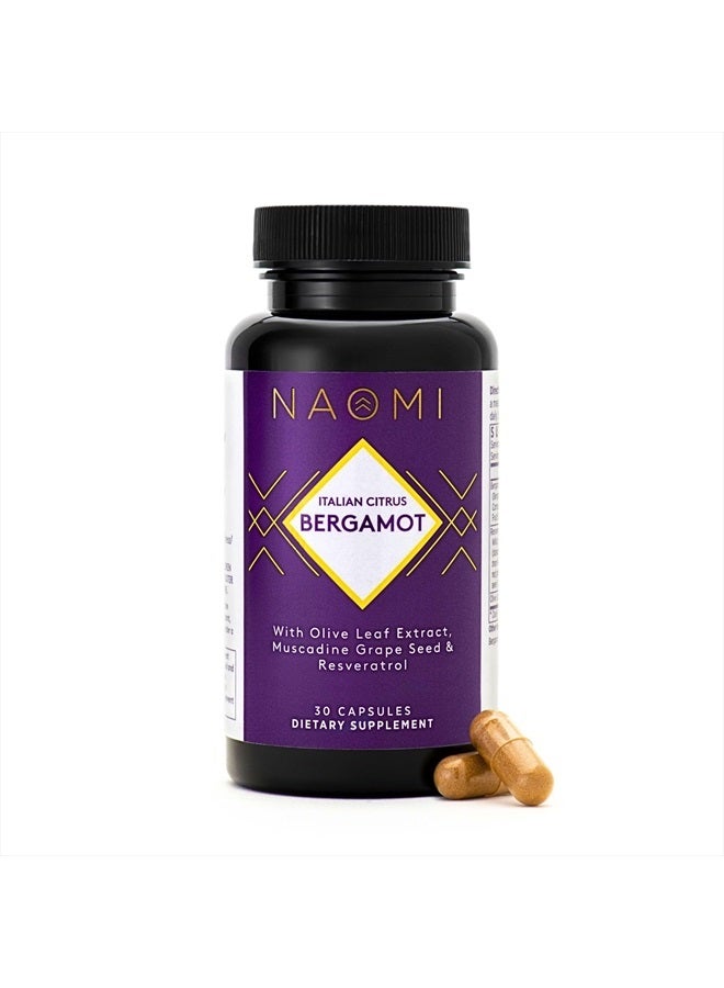 Naomi BergAmore Plus Resveratrol، حائز على جائزة من أطباء القلب، يدعم الكوليسترول الطبيعي والوظيفة الخلوية الصحية، البرغموت مع 7 بوليفينولات رئيسية، والريسفيراترول وأوراق الزيتون، إمداد لمدة 30 يومًا - Image 1