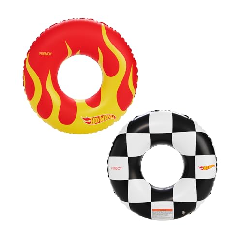 FUNBOY Hot Wheels & FUNBOY Reversible Checkered Flame Tube Float for Kids - 34" 2-Sided Print, Single Float - Image 3