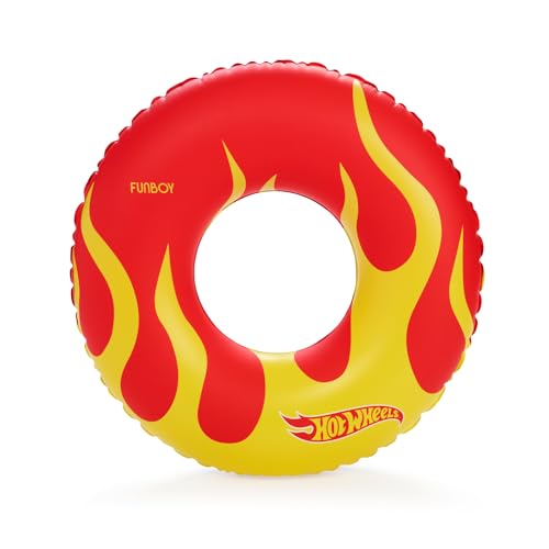FUNBOY Hot Wheels & FUNBOY Reversible Checkered Flame Tube Float for Kids - 34" 2-Sided Print, Single Float - Image 1