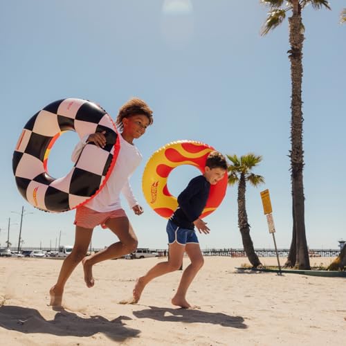 FUNBOY Hot Wheels & FUNBOY Reversible Checkered Flame Tube Float for Kids - 34" 2-Sided Print, Single Float - Image 4