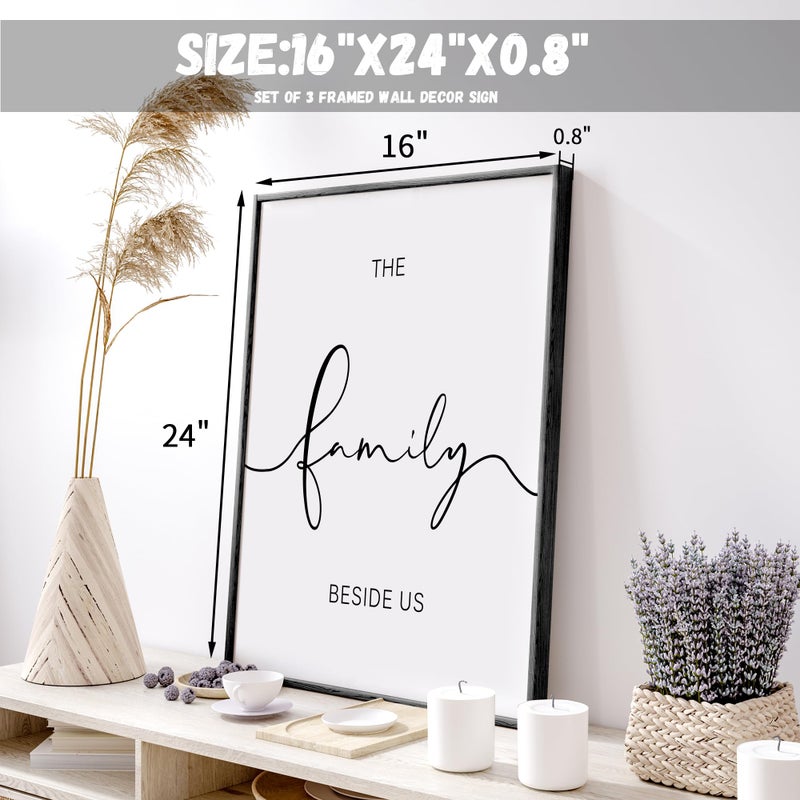 Heiple Set of 3 Framed Farmhouse Bless The Food Before Us Sign Kitchen Wall Decor for Dining Room Decor Wall Art Wood Signs (Brown,16"x24") - Image 5