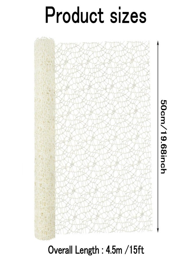 FOIMAS Flower Bouquet Wrapping Paper Roll,19.6" x 5 yrs Mesh Bouquet Wrapping Paper for Presents Flower Packaging Hand Decor,Milky White - Image 2