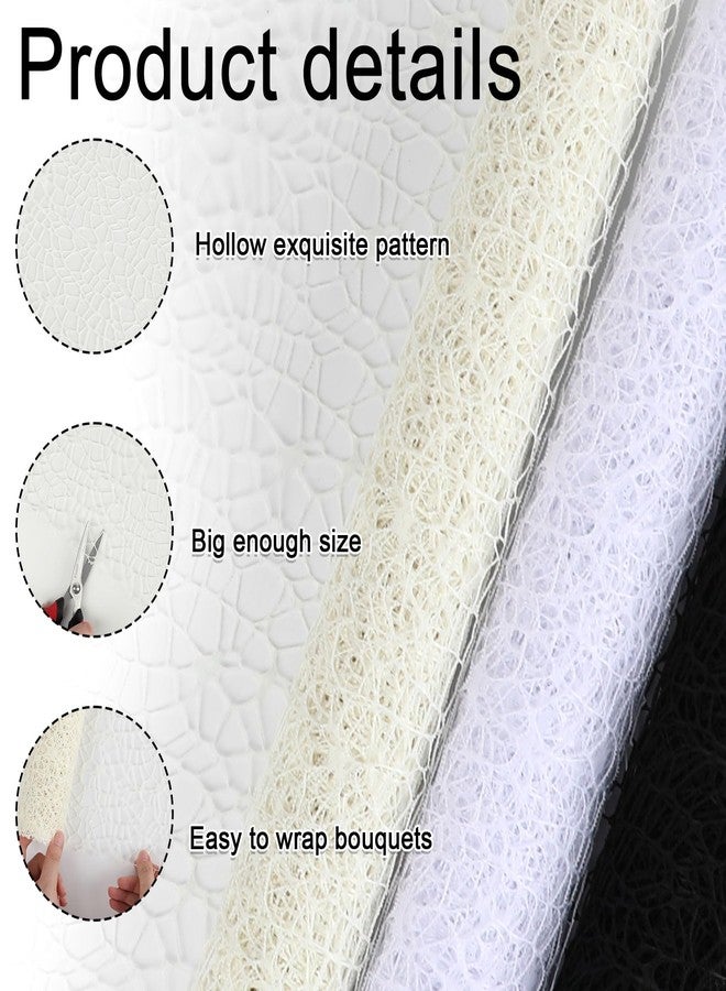 FOIMAS Flower Bouquet Wrapping Paper Roll,19.6" x 5 yrs Mesh Bouquet Wrapping Paper for Presents Flower Packaging Hand Decor,Milky White - Image 3
