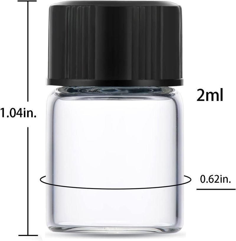 BKMAMLAB 2ml Clear Small Glass Vials 100pcs with Screw Caps(100pcs) - Image 2