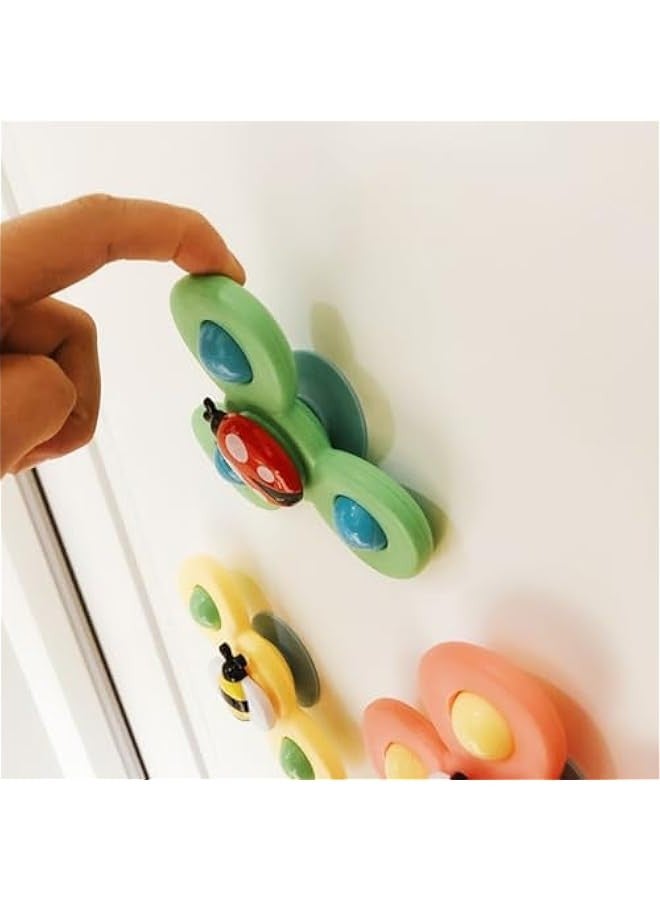 بيوينتي ألعاب دوارة بقاعدة شفط من اي سي في في، ألعاب حسية مبتكرة، ألعاب حمام للأطفال الصغار، ألعاب حسية دوارة لعيد ميلاد الأطفال، 3 قطع، تصميم 2 - Image 5