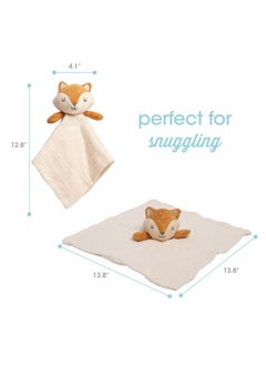 pearhead Pearhead Fox Security Blanket, Soft Baby Lovey for Babies, Snuggle Toy Stuffed Animal, Newborn Infant and Toddler Security Toy, Baby Boy or Baby Girl Lovie, New Baby Gift, Cotton Muslin Fox Lovey  - Image 3