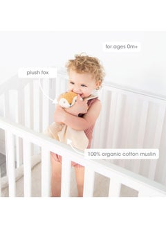 pearhead Pearhead Fox Security Blanket, Soft Baby Lovey for Babies, Snuggle Toy Stuffed Animal, Newborn Infant and Toddler Security Toy, Baby Boy or Baby Girl Lovie, New Baby Gift, Cotton Muslin Fox Lovey  - Image 2