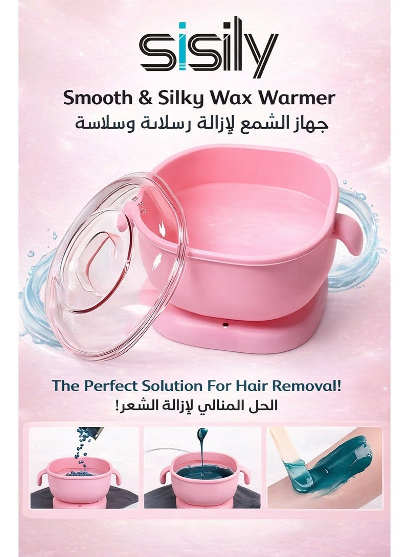 Sisily Wax Warmer 400ML Portable Silicone Wax Heater Foldable Non Stick Wax Melting Pot With Lid For Hair Removal, Paraffin Wax, Spa, Home, Salon And Travel - Image 1