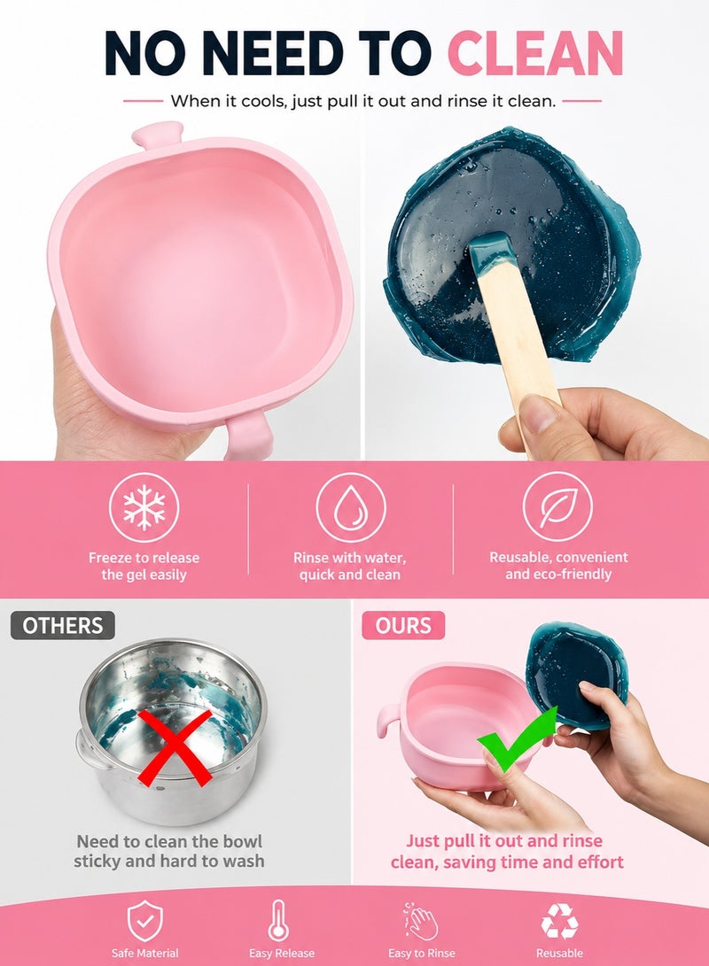 Sisily Wax Warmer 400ML Portable Silicone Wax Heater Foldable Non Stick Wax Melting Pot With Lid For Hair Removal, Paraffin Wax, Spa, Home, Salon And Travel - Image 4