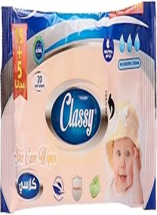 CLASSY Classy skin care wet wipes - 20 wipes 