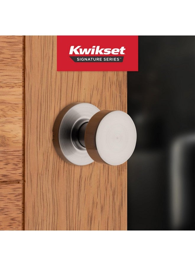 كويكسيت مقبض باب الممر الداخلي Kwikset Pismo، مقبض لأبواب الخزائن والممرات، مقبض باب غير قابل للقفل من النيكل الساتان، مع حماية Microban - Image 1