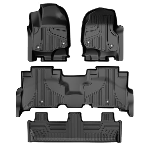 TTX LIGHTING Floor Mats for 2018-2025 Ford Expedition/Expedition Max/Expedition Limited, with 2nd Row Bench Seat, All Weather Protection Mat Includes 1st and 2nd 3rd Row Liner Black - Image 1