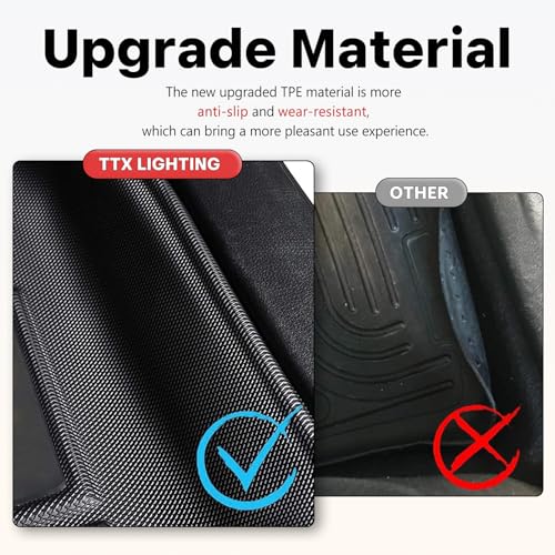 TTX LIGHTING Floor Mats for 2018-2025 Ford Expedition/Expedition Max/Expedition Limited, with 2nd Row Bench Seat, All Weather Protection Mat Includes 1st and 2nd 3rd Row Liner Black - Image 5