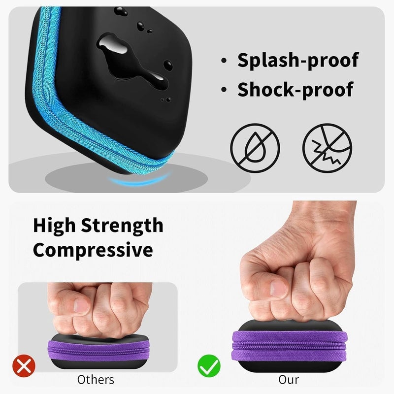 MOLOVA Earbud Case Portable EVA Carrying Case Storage Bag Cell Phone Accessories Organizer with Carabiner for Wired/Wireless Headphones, SD Memory Card, Camera Chips(Square, 5 Pack) - Image 5