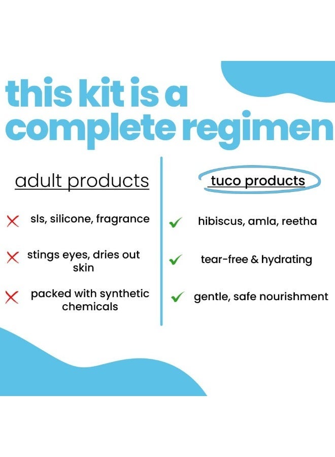 Tuco® Kids Combo | Mild Shampoo (300ml) & Face Wash (100ml) | Ages 2-5, 4-10, 10-15, 5-10 Years | Paraben & Sulphate Free | Pack of 2 - Image 4