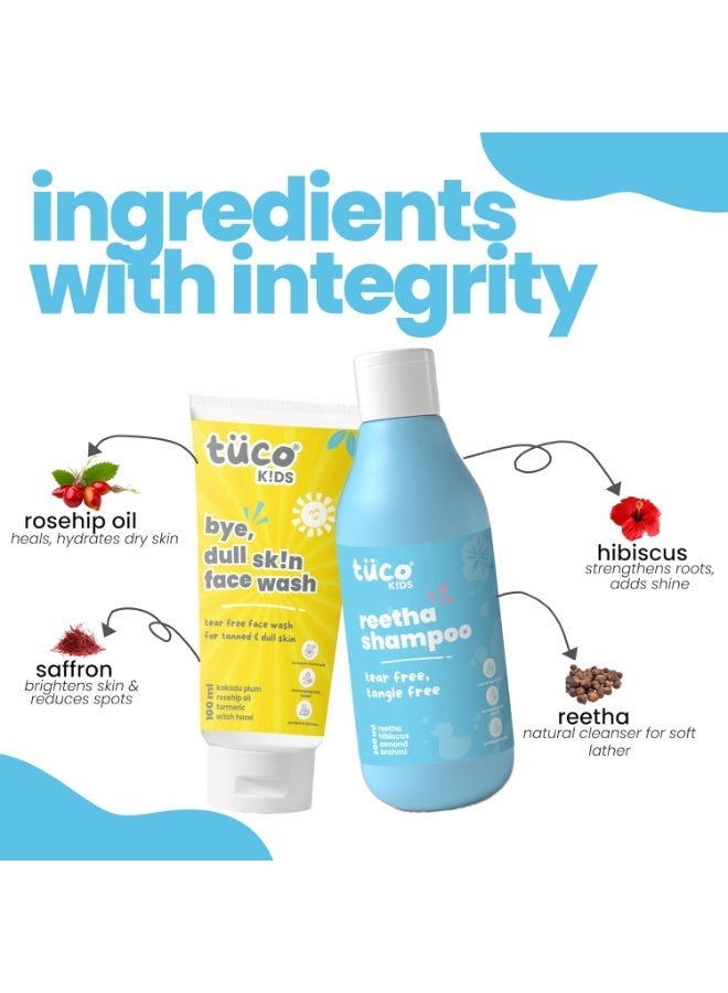 Tuco® Kids Combo | Mild Shampoo (300ml) & Face Wash (100ml) | Ages 2-5, 4-10, 10-15, 5-10 Years | Paraben & Sulphate Free | Pack of 2 - Image 3