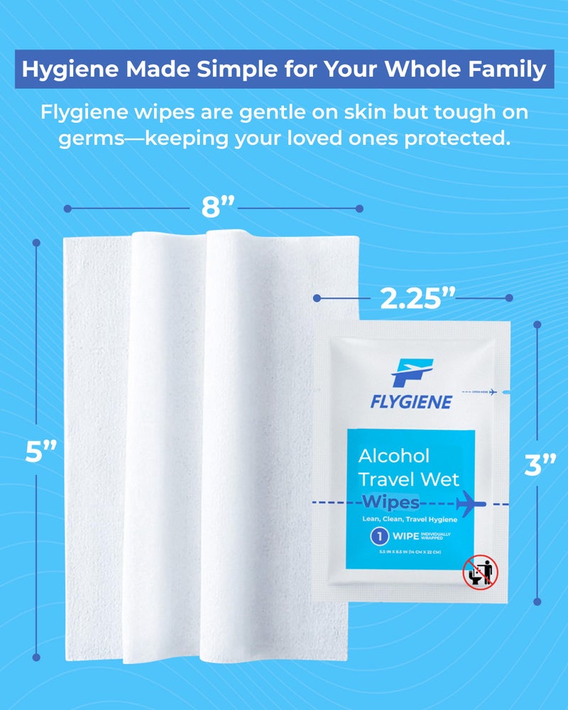 FLYGIENE Travel Sanitizing Wipes (10 Count (1 Pack of 10)) - Image 3