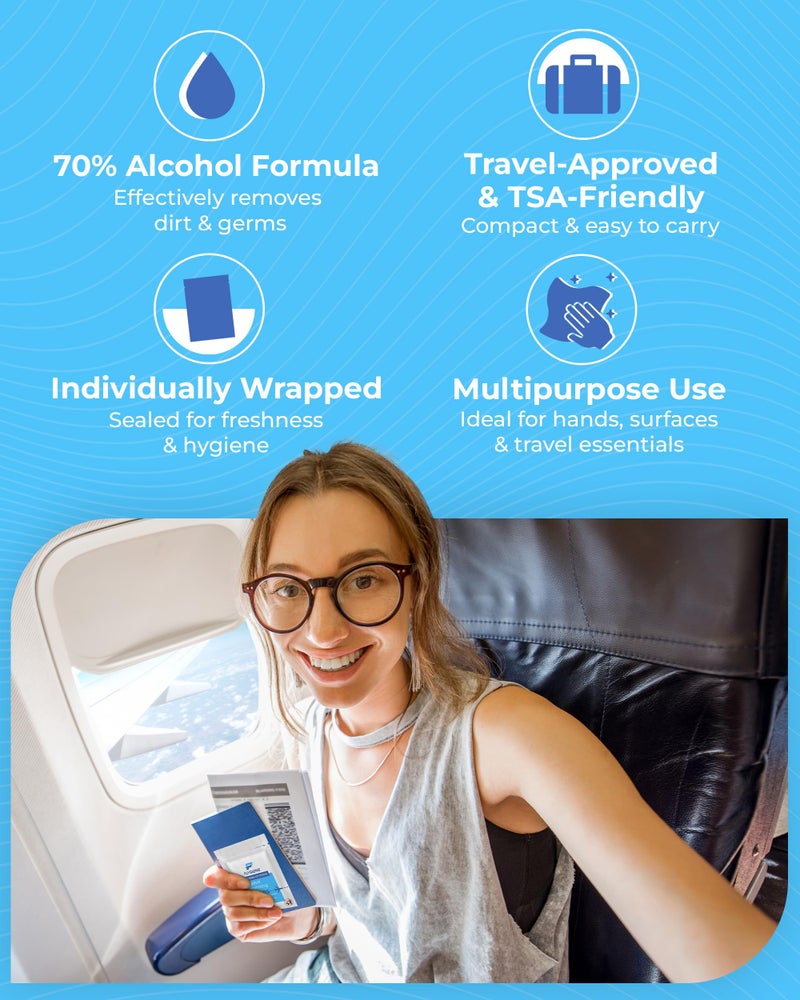 FLYGIENE Travel Sanitizing Wipes (10 Count (1 Pack of 10)) - Image 4