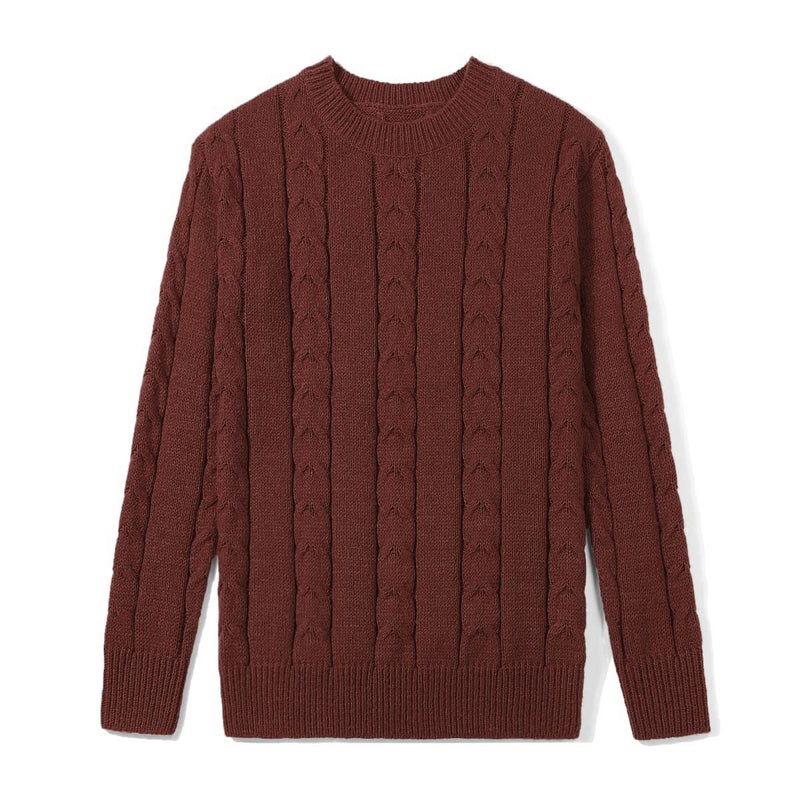 CHARTOU Women's Winter Chunky Cable Knit Long Skirt 2 Piece Outfit Sweater Sets (Small, Wine Red) - Image 2