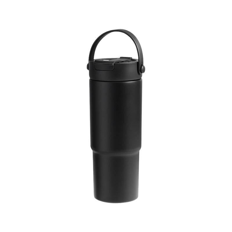 700 ml Stainless Steel Coffee Mug with Carry Handle and Straw Top in with Ceramic Lining Black finish , for Daily Carry - Image 5