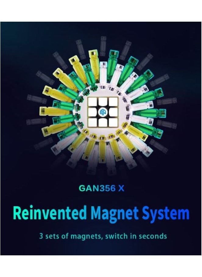 GANCUBE - GAN 356X  3x3 Magnetic Speed Cube Stickered - Image 1