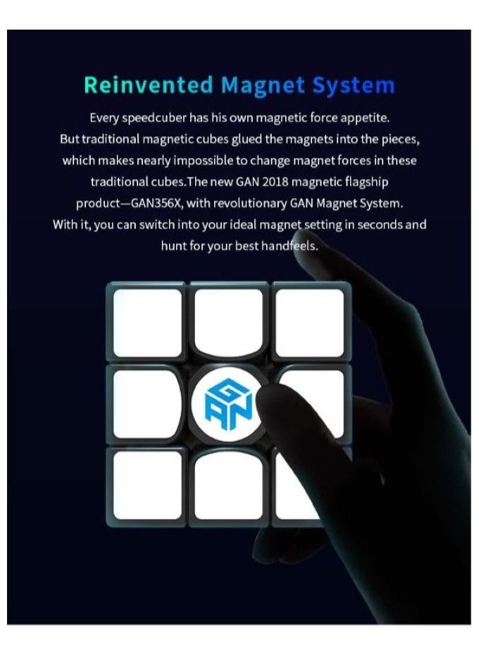 GANCUBE - GAN 356X  3x3 Magnetic Speed Cube Stickered - Image 1