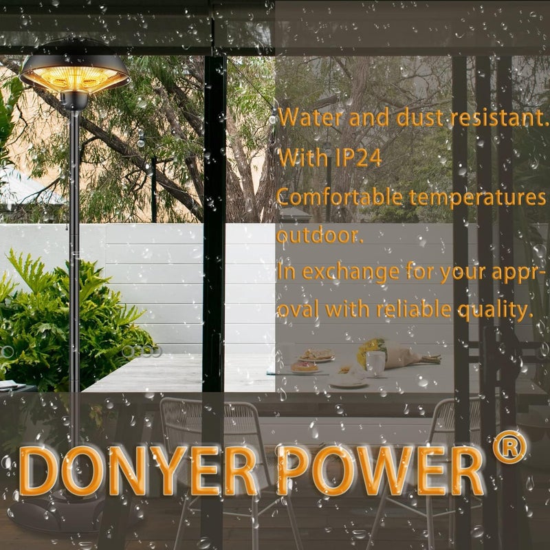 DONYER POWER Electric Garden Patio Heater Waterproof Outdoor&Indoor Free Standing 2000W - Image 5