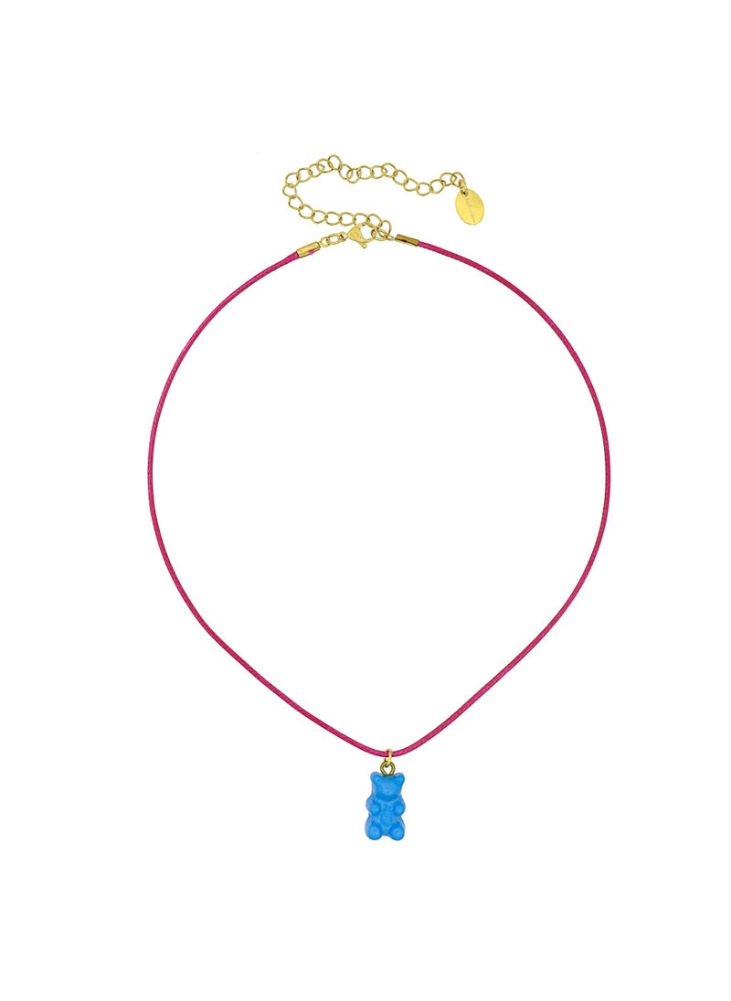 Fashionbox - Lola Gummy Bear Cord Necklace Fuschia - Image 1