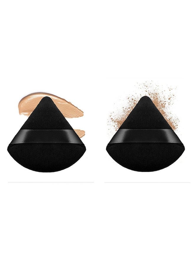 MACPLUS 2 Pcs Makeup Puff Triangle Powder Puff Soft Powder Sponge Foundation Powder Sponge Triangle Sponges With Strap (Multicolour) (Traingle) - Image 1